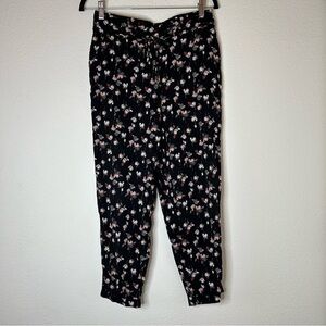 Maurices Black Floral Print Pants Women Size Medium